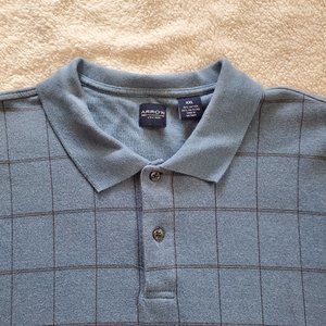 Arrow Men's Blue Polo Style Short Sleeve Shirt, Size XXL